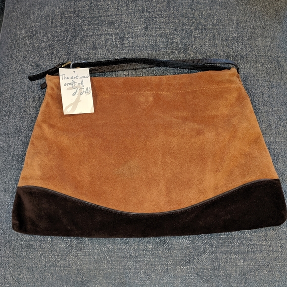 J. Jill Handbags - J.Jill art & craft brown suede shoulder bag w/tags